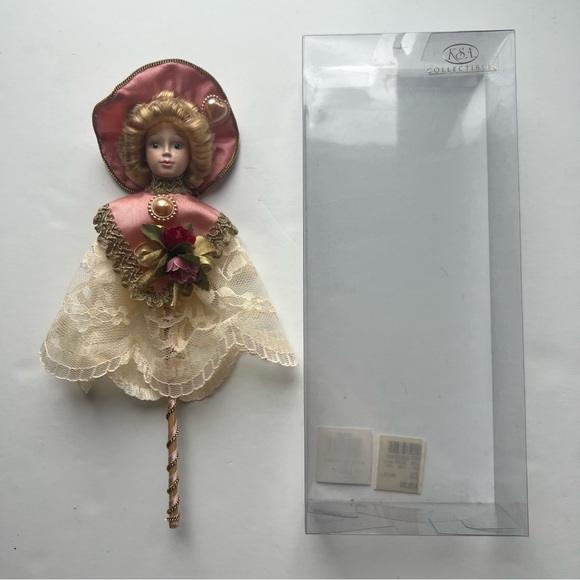 Vintage Kurt S Adler KSA Victorian Porcelain Doll Christmas Ornament Mauve Pink - Picture 16 of 16